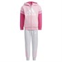 adidas Childrens Badge Of Sport Fleece Tracksuit Light Pink/Light Grey Heather