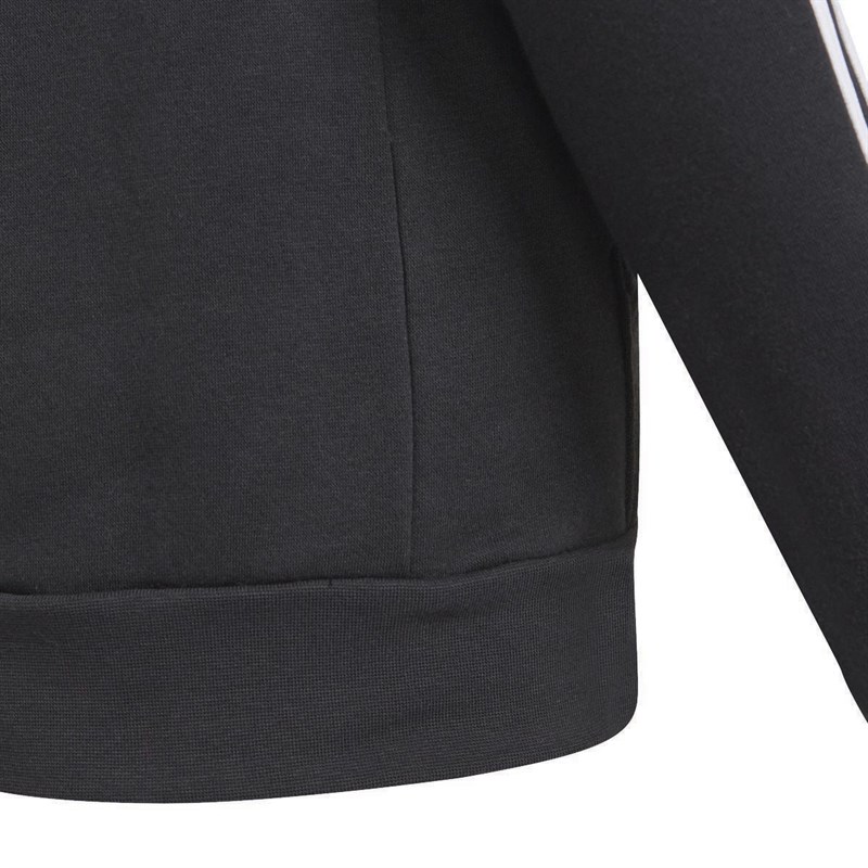 adidas Junior Colorblock Fleece Hoodie Black/Medium Grey Heather/White