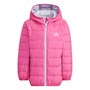 adidas Girls Lightweight Primegreen Down Hooded Jacket Shock Pink