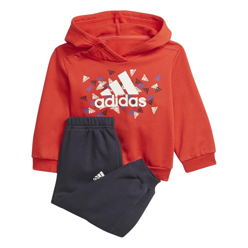 adidas Infant Badge Of Sport Graphic Tracksuit Vivid Red/White