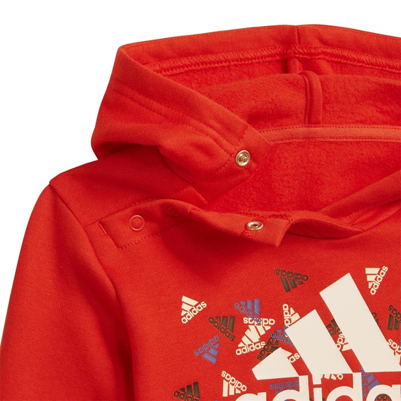 adidas Infant Badge Of Sport Graphic Tracksuit Vivid Red/White