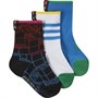 adidas Childrens Lego Vidiyo Primegreen Three Pack Socks Black/White/Bright Blue