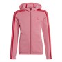 adidas Junior 3-Stripes Full Zip Fleece Hoodie Rose Tone/Vivid Red