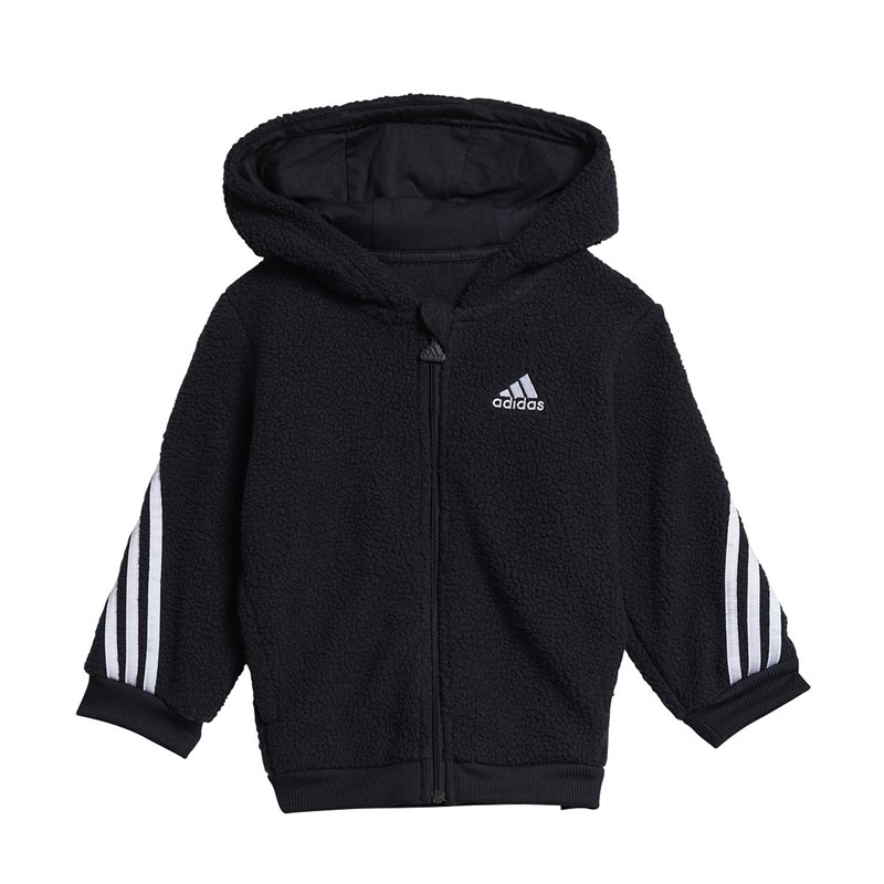 adidas Infant Future Icons Sherpa Full Zip Tracksuit Black/White