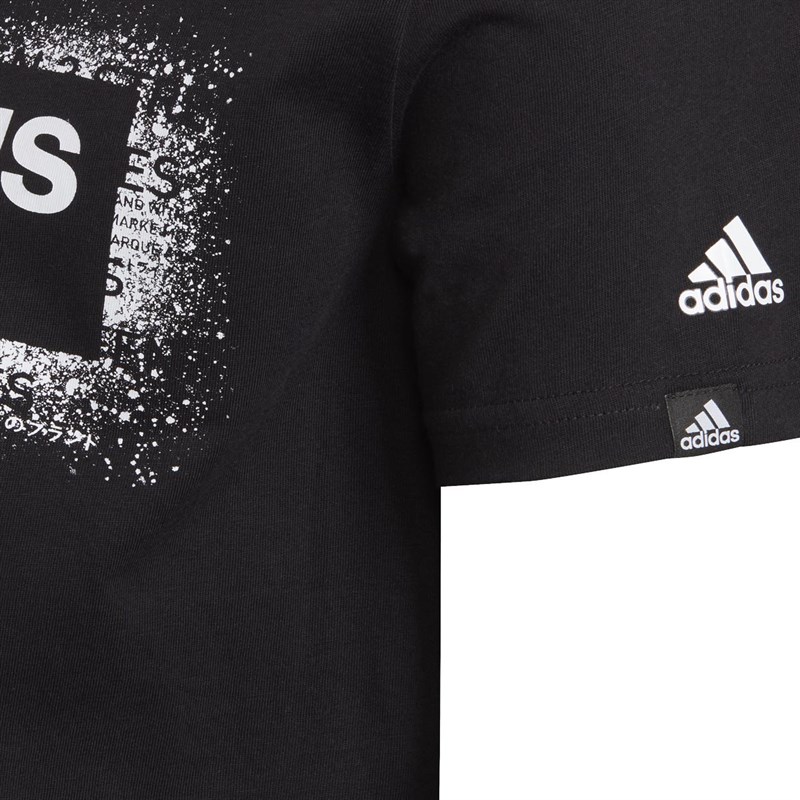 adidas Kinder Graphic T-Shirts Schwarz
