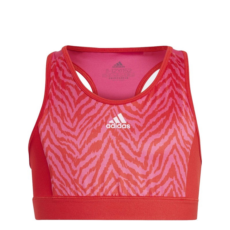 adidas Junior Designed 2 Move Aeroready Sports Bra Vivid Red/Team Real Magenta/Vivid Red