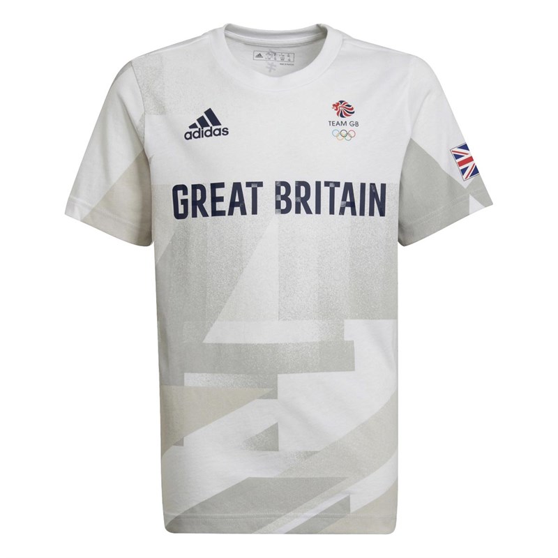 adidas Junior Great Britain Tokyo Olympics Top White/Grey One/Grey Two