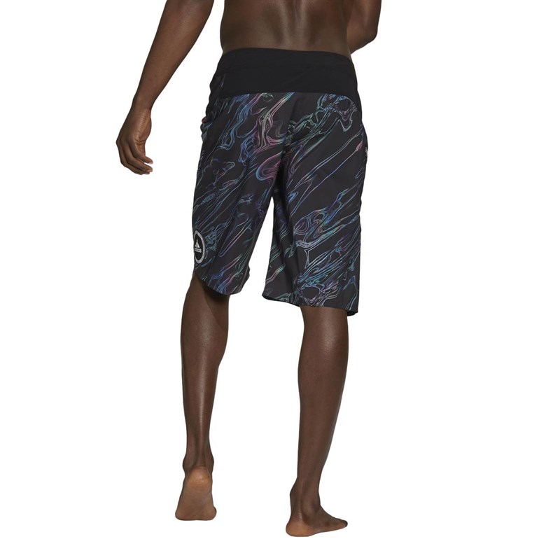 adidas Mens Watersworld Graphic Swimming Bermuda Shorts Black