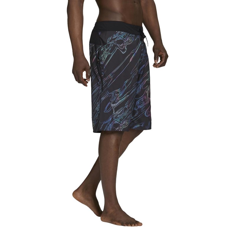 adidas Mens Watersworld Graphic Swimming Bermuda Shorts Black