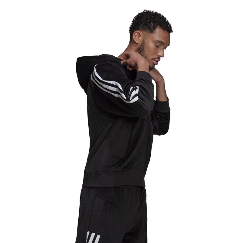 adidas Mens Future Icons Full Zip Hoodie Black