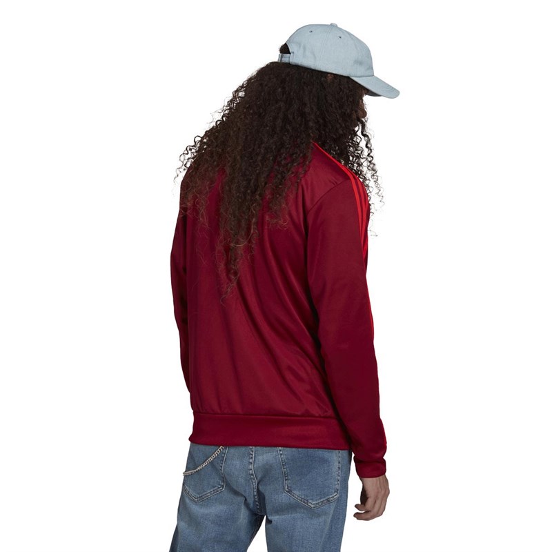 adidas Mens FEF Spain 3-Stripes Poly Track Top Collegiate Burgundy