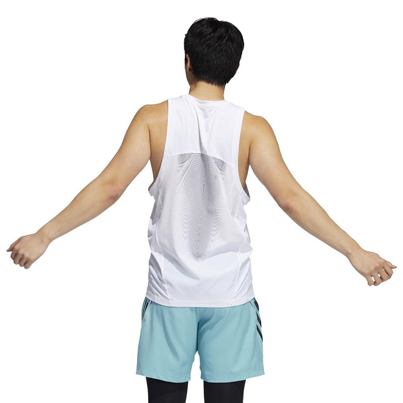 adidas Mens Heat.Rdy Warrior Primegreen Tank White