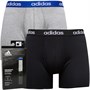 adidas Mens Essentials Linear Logo Two Pack Boxer Briefs Black/Medium Grey Heather