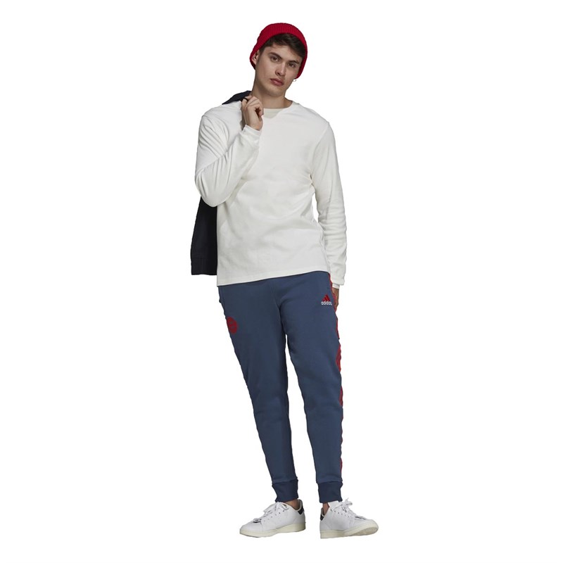 adidas Mens FCB Bayern Munich Warm Training Pants Crew Navy/Actred