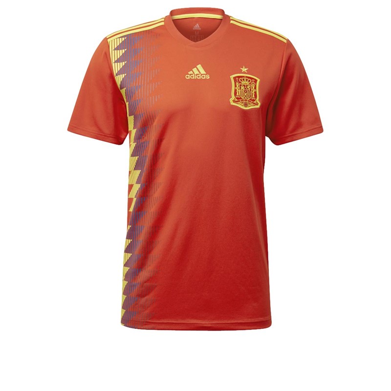 adidas Mens FEF Spain Home Jersey Red/Bold Gold