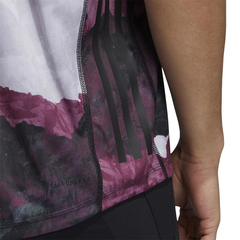 adidas Mens Aeroready Yoga T-Shirt Black/Victory Crimson