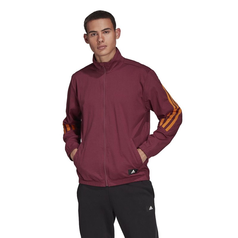 adidas Mens Future Icons Woven Track Top Victory Crimson