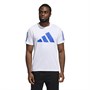 adidas Mens 3-Bar Aeroready T-Shirt White/Bold Blue