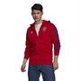 adidas Mens AFC Arsenal 3-Stripes Poly Full Zip Hoodie Scarlet