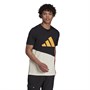 adidas Mens Future Icons Graphic T-Shirt Black/Wonder White/Solar Gold