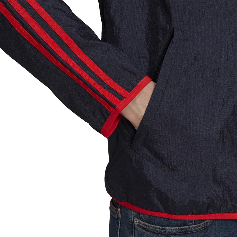 adidas Mens FCB FC Bayern Munich Icons Woven Jacket Night Navy/Active Red
