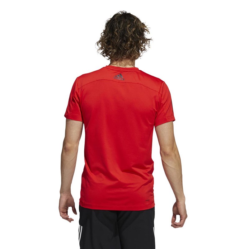 adidas Mens Aeroknit Warrior T-Shirt Vivid Red