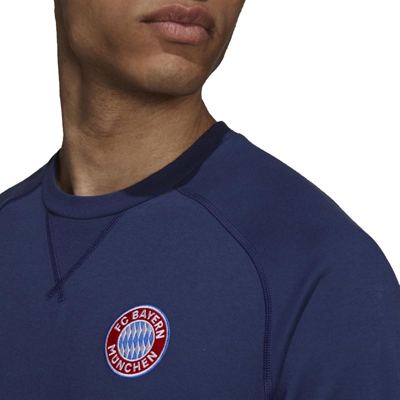 adidas Mens FCB Bayern Munich Travel T-Shirt Dark Blue