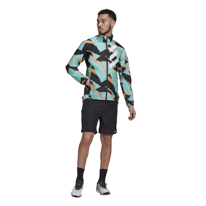 adidas Męskie Agravic Parley Wind.Rdy Trail Windbreaker Kurtki Sportowe Wielobarwny