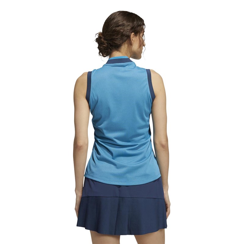 adidas Damskie Golf Koszulki Polo z Krótkim Rękawem Niebieski