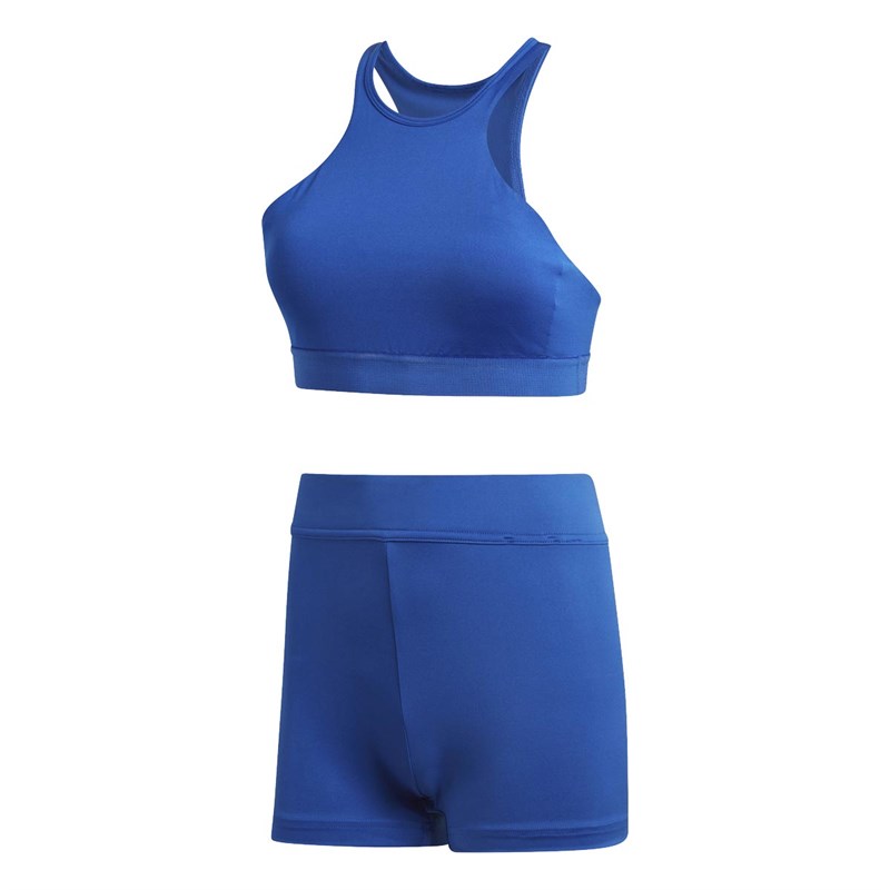 adidas Womens Engineered Aeroready All-In-One Tennis Dress Royal Blue/White