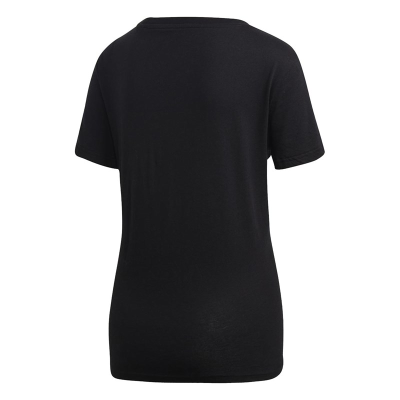 Adidas Damen Essentials Linear Logo T Shirts Schwarz 9666