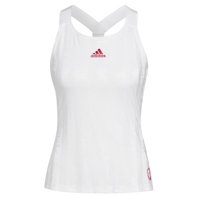 Buy adidas Womens Engineered Aeroready Tennis YTank White/Scarlet