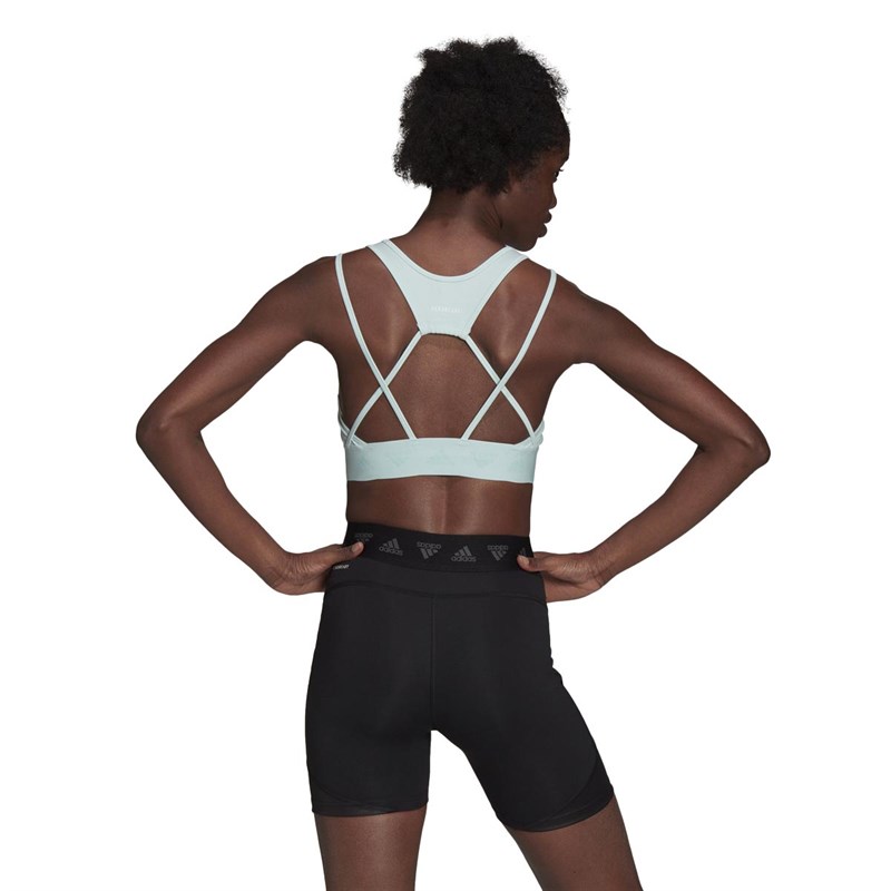 adidas Damskie Hyperglam Light Support Sports Staniki Sportowe Zielony