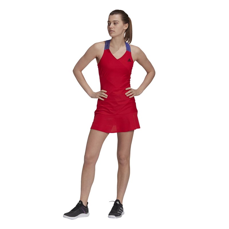 adidas Womens Primeblue Aeroready Tennis Y-Dress Scarlet/Black