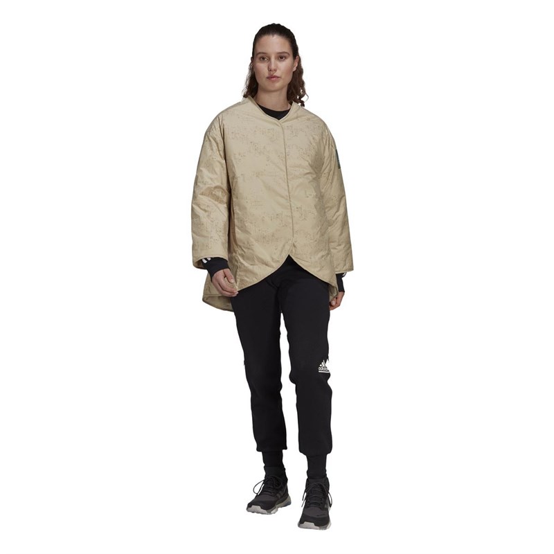 adidas Womens Myshelter 4-1 Wind.Rdy Parka Jacket Savannah