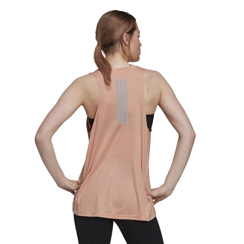 adidas Womens Own The Run Aeroready Primegreen Running Tank Ambient Blush