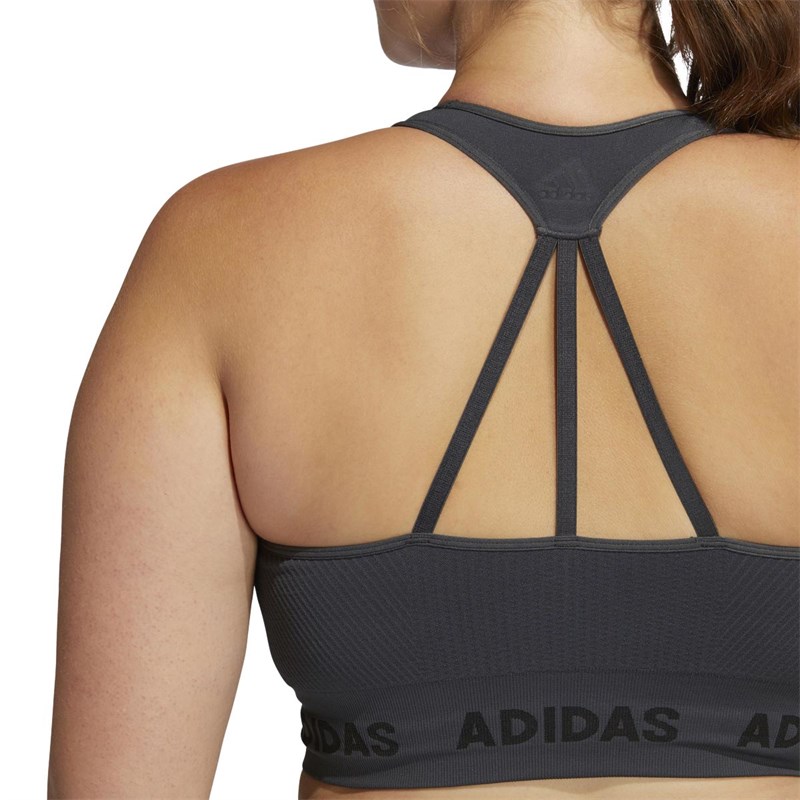 adidas Damskie Light Suppprt Aero Primegreen Sports Staniki Sportowe Szary