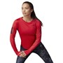 adidas Womens Own The Run Long Sleeve Running Top Ray Red