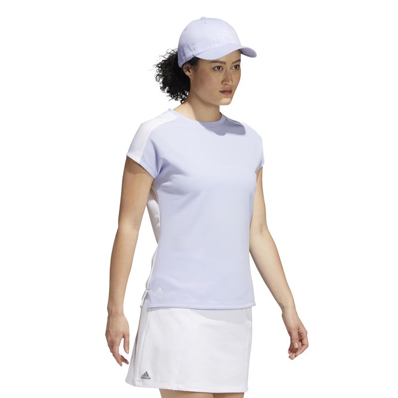 adidas Damen Primeblue Heat.Rdy Golf Kurzarm Polohemden Lila