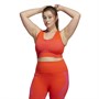 adidas Womens Studio Designed 4 Training Light Support Sports Bra True Orange/Screaming Pink