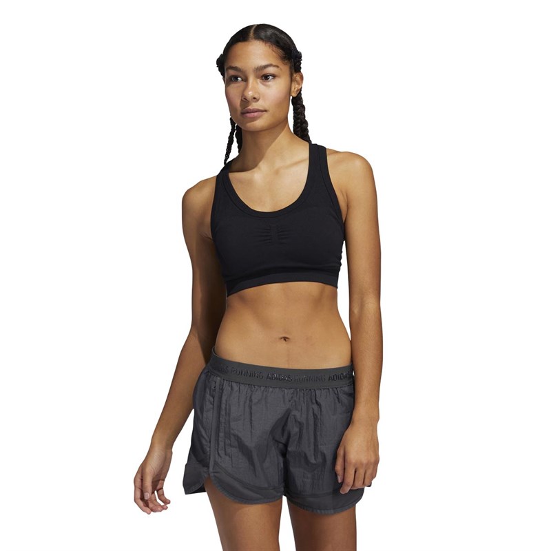 adidas Womens Studio Medium Support Primegreen Sports Bra Black