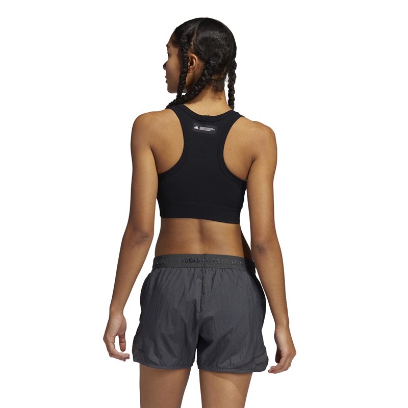 adidas Womens Studio Medium Support Primegreen Sports Bra Black