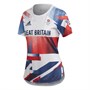 adidas Womens Team GB Heat.Rdy T-Shirt White/Vivid Red/Night Indigo