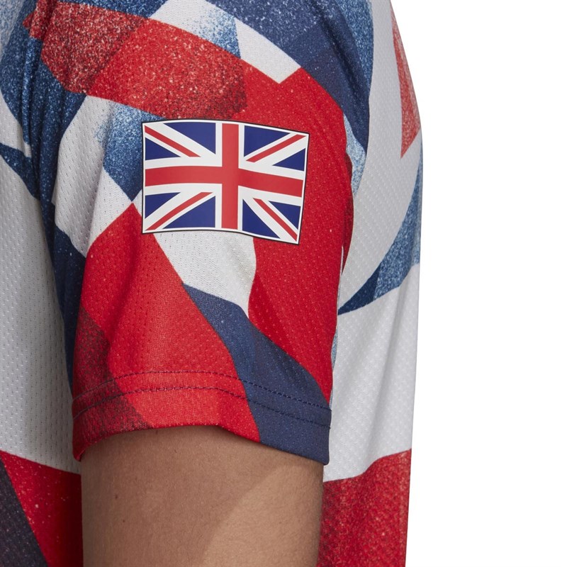 adidas Womens Team GB Heat.Rdy T-Shirt White/Vivid Red/Night Indigo