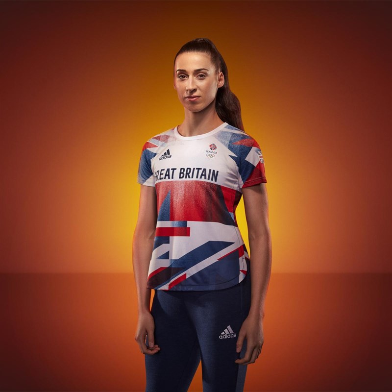 Buy adidas Womens Team GB Heat.Rdy T-Shirt White/Vivid Red
