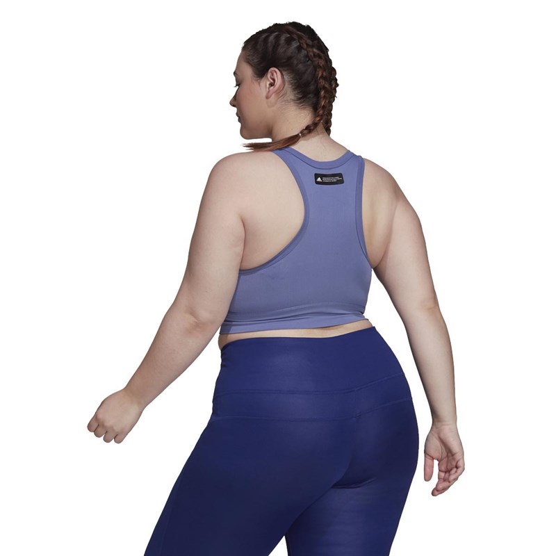 adidas Dames Studio Light Support Sports Sportbeha Blauw