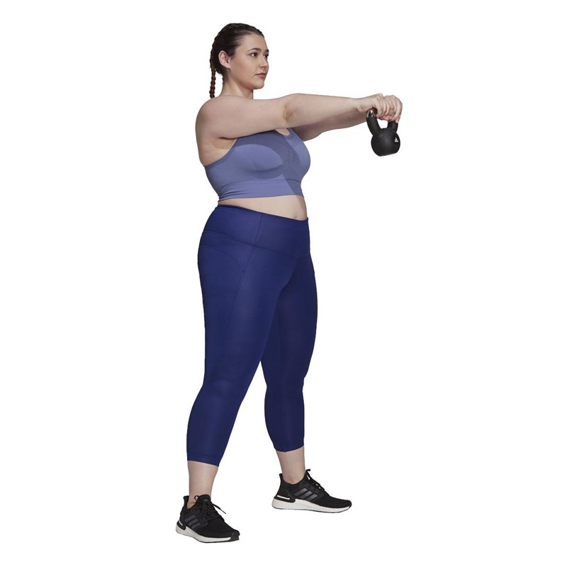 adidas Dames Studio Light Support Sports Sportbeha Blauw