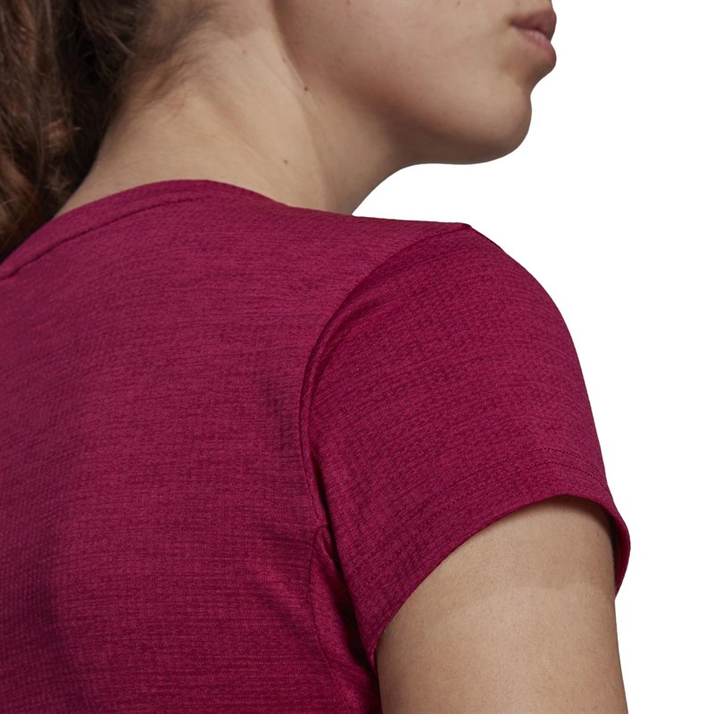adidas Womens Tivid Aeroready Climalite Hiking T-Shirt Power Berry/White
