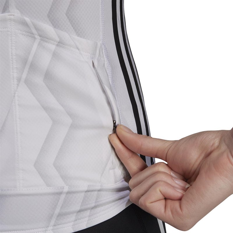 adidas Womens The Aeroready Primeblue Tight Cycling Jersey White/Grey Two/Black