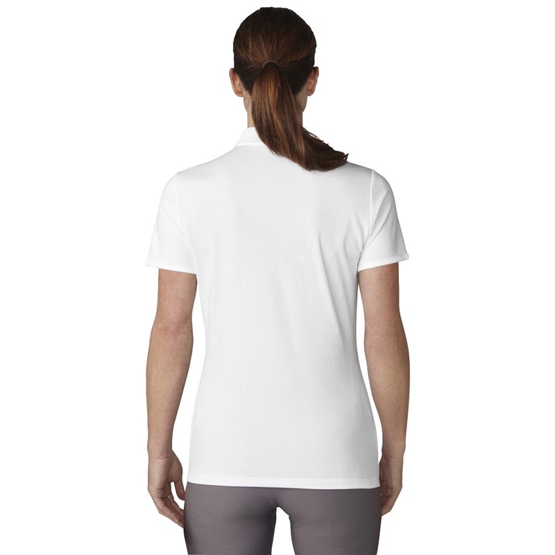 adidas Womens Tournament Short Sleeve Golf Polo White
